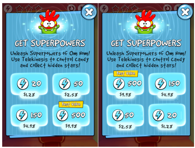 At some point, we replaced the order of displaying the superpower packs (SP) from ascending to descending.