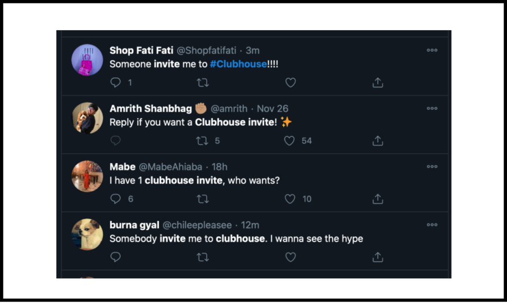 Remember the battle for Clubhouse invites? The product creates value because of the ability to listen to discussions with interesting people, but invitation-only access multiplied this value in the eyes of users who wanted to be part of the action. A prime case of Fear of Missing Out (FOMO).