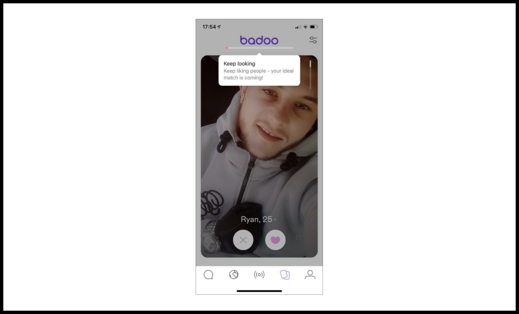 The team for dating app Badoo substantially increased the number of profiles that users viewed and liked during each session. All the team had to do was add a bar on the top of the screen that showed the likelihood of getting a match.